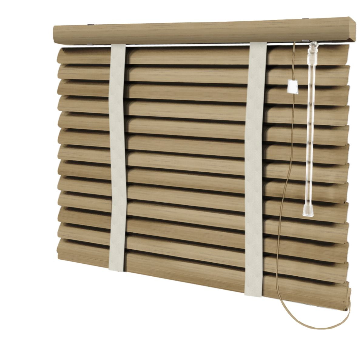 Persiana Horizontal PVC Coleção Rustic Madeira 50mm - Cor Camurça Com Fita Fawn - 0,70m Larg x 2,35m Alt - Pronta Entrega