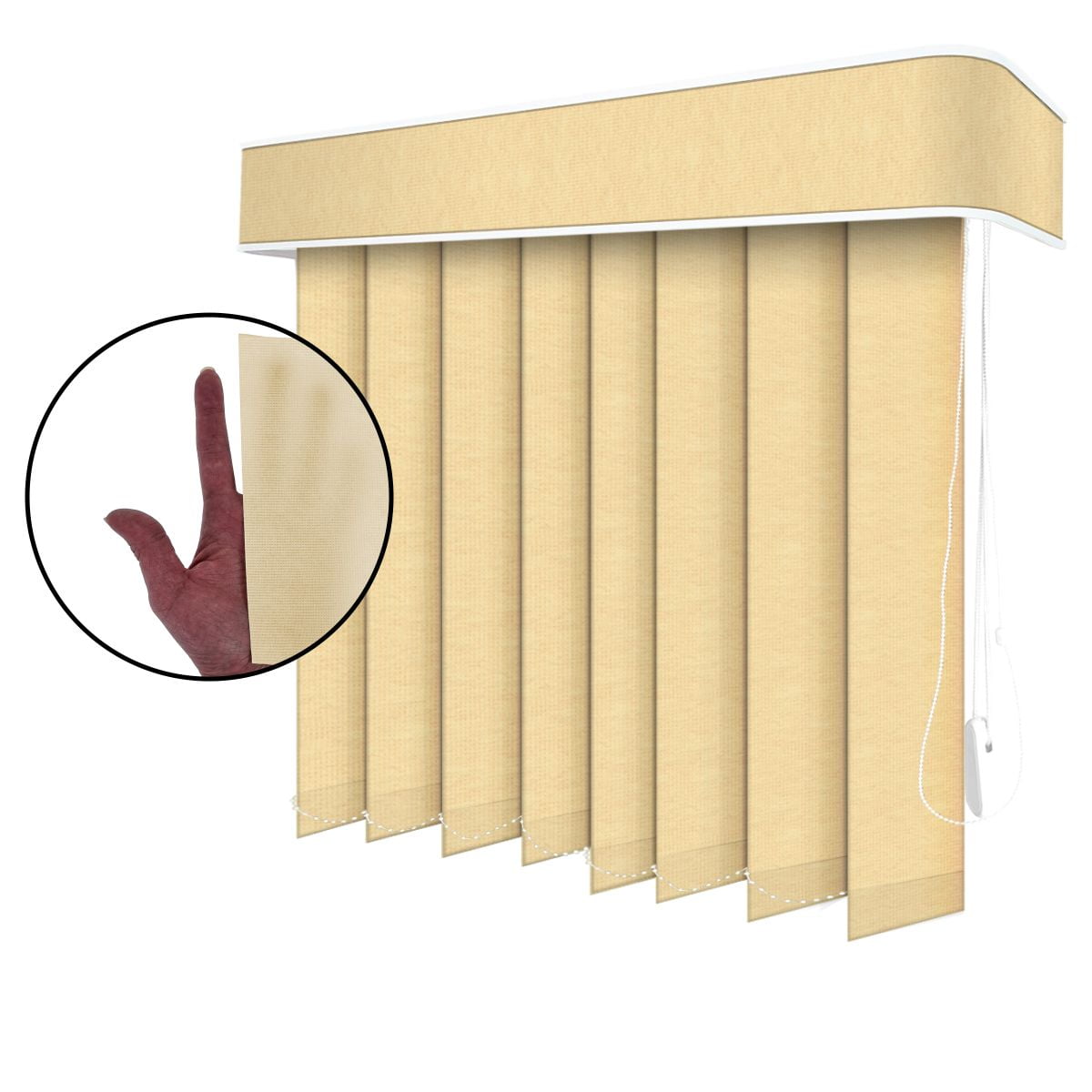 Persiana Vertical Translúcida Bege - 3,47m larg x 2,58m alt - PRONTA ENTREGA - divida em duas partes