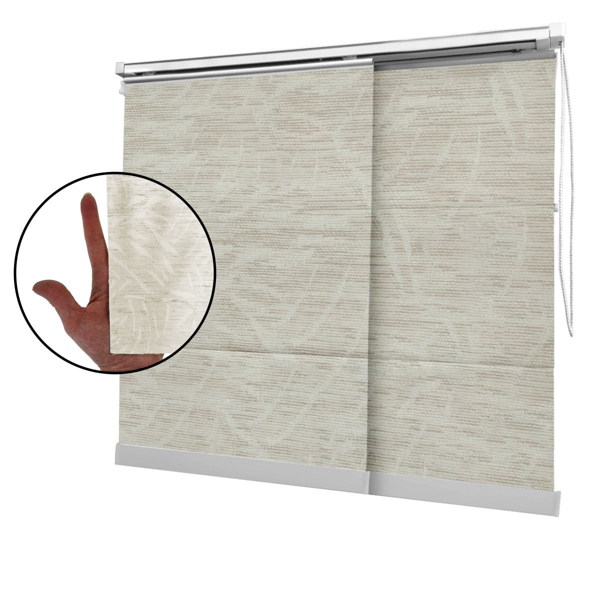 Cortina Painel Natural Tecido Translúcido Coleção Barcelona Cor Natural