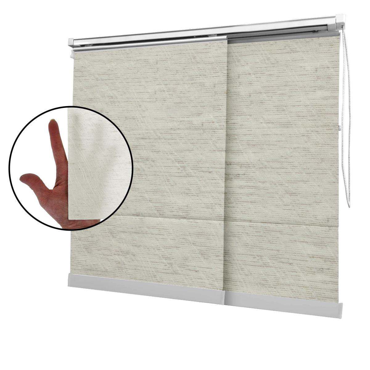 Cortina Painel Natural Tecido Translúcido Coleção Malaga Cor Natural