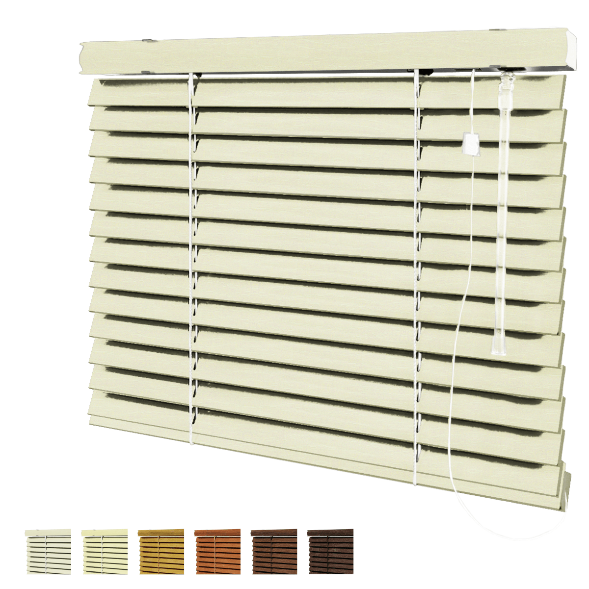Persiana Horizontal 50mm Madeira Sintética com Ranhuras