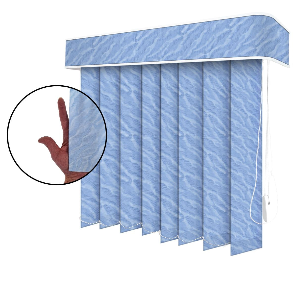 Persiana Vertical Azul Tecido Translúcido Coleção Napoli Cor Oceano 