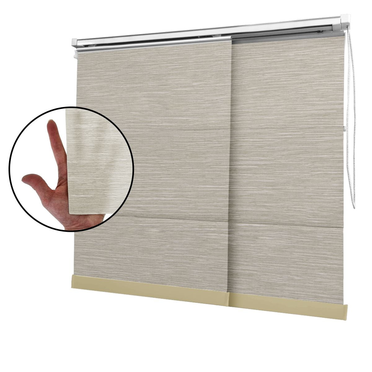 Cortina Painel Bege Tecido Translúcido Coleção Nápoles Cor Beige