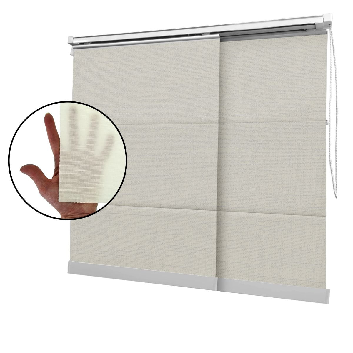 Cortina Painel Bege Tecido Translúcido Coleção Picasso Cor Cream