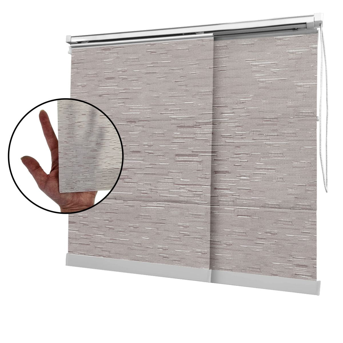 Cortina Painel Bege Tecido Translúcido Coleção Tohu Cor Dark Mescla