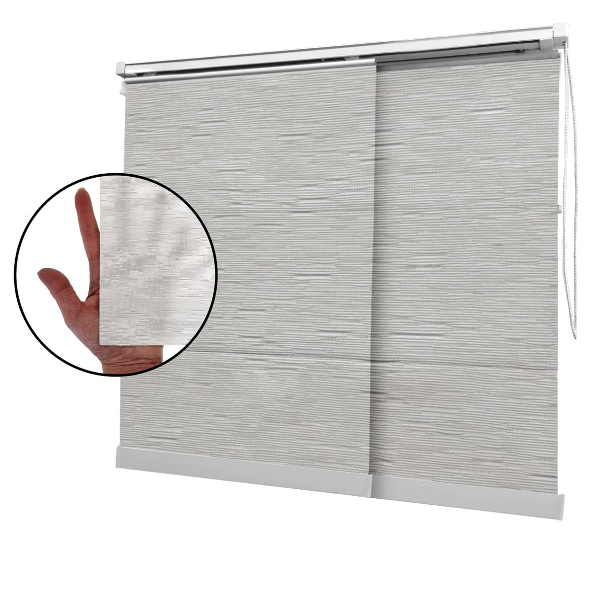 Cortina Painel Bege Tecido Translúcido Coleção Tohu Cor Mescla