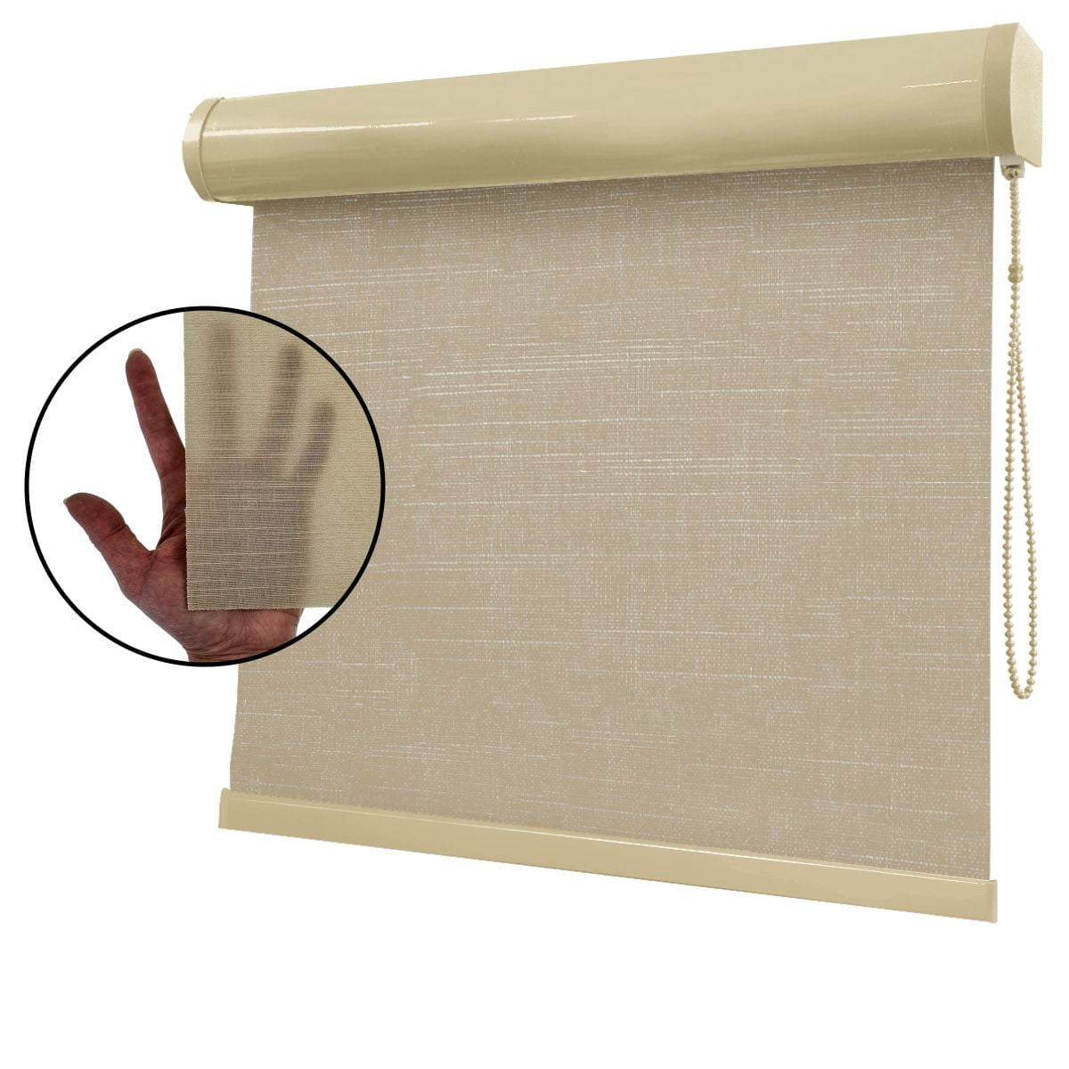 Cortina Rolô Bege Tecido Translúcido Coleção Picasso Cor Beige