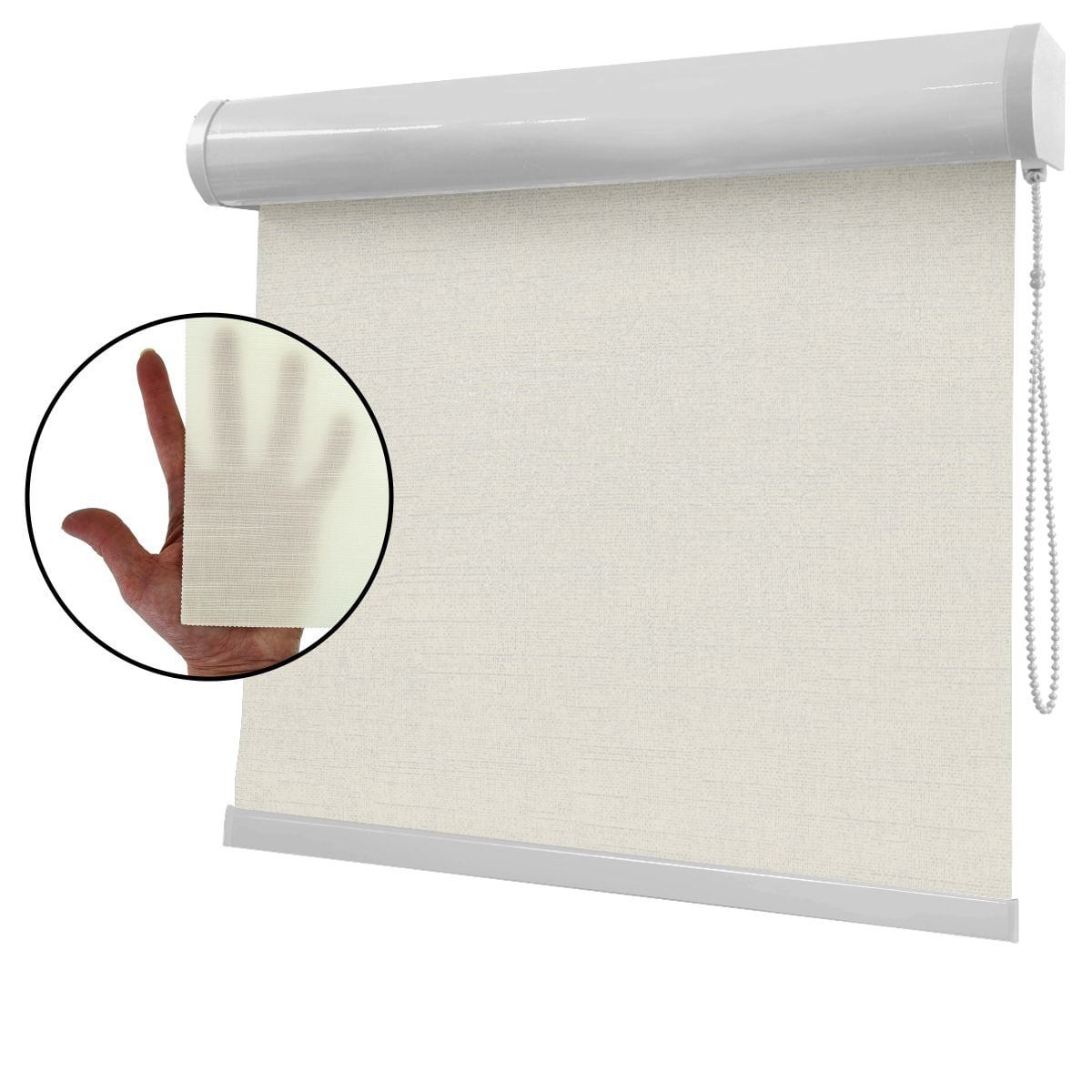 Cortina Rolô Bege Tecido Translúcido Coleção Picasso Cor Cream