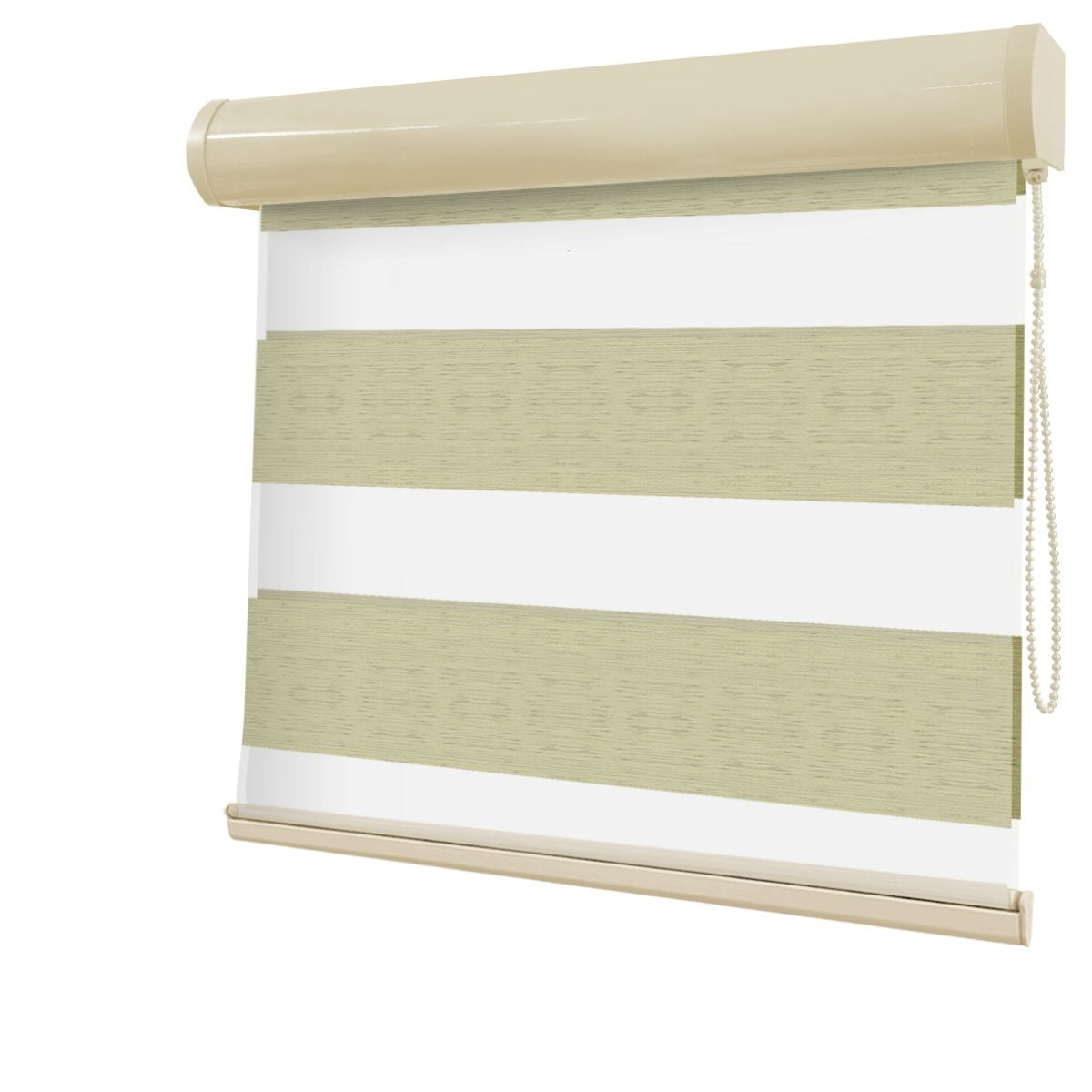 Cortina Rolô Double Vision Bege Tecido Semi Blackout Coleção Hoster Cor Cream