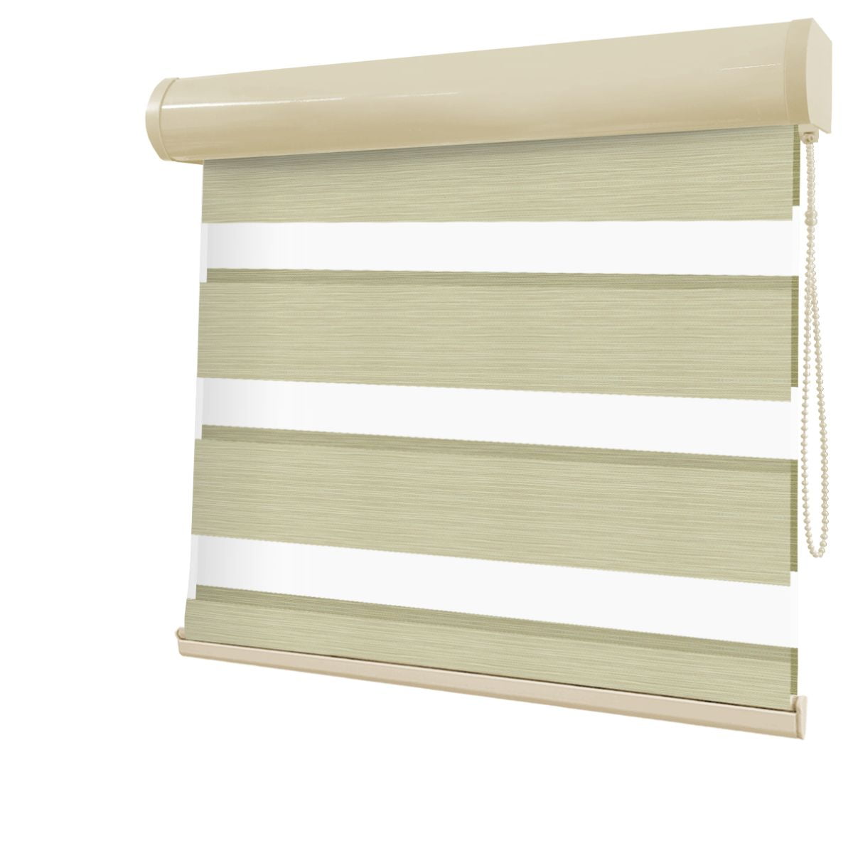 Cortina Rolô Double Vision Bege Tecido Semi Blackout Coleção Soft Cor Cream