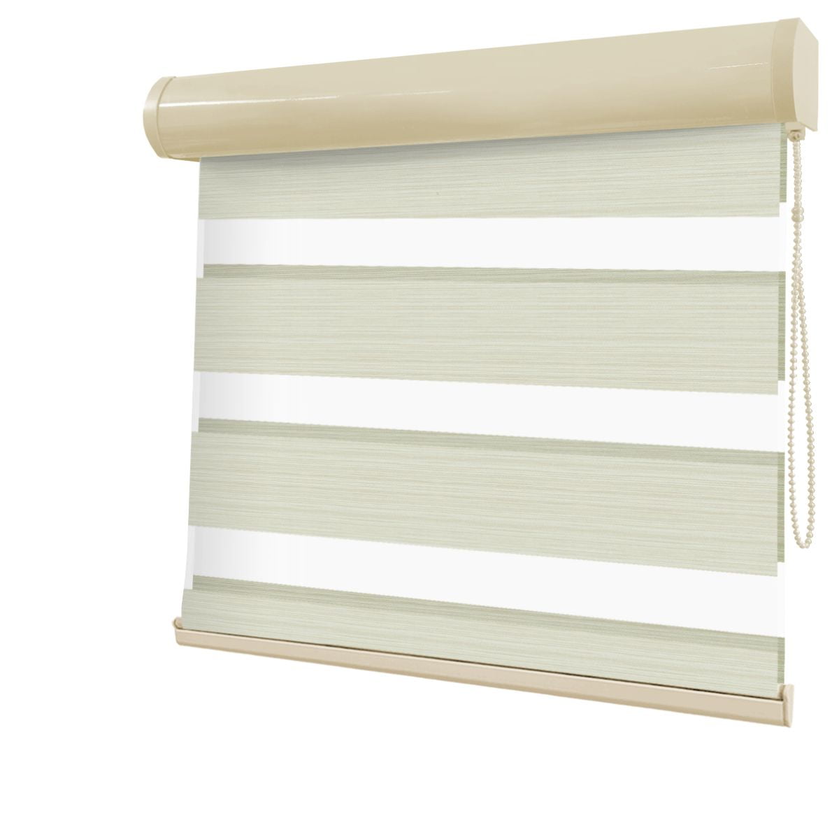 Cortina Rolô Double Vision Bege Tecido Semi Blackout Coleção Soft Cor Straw