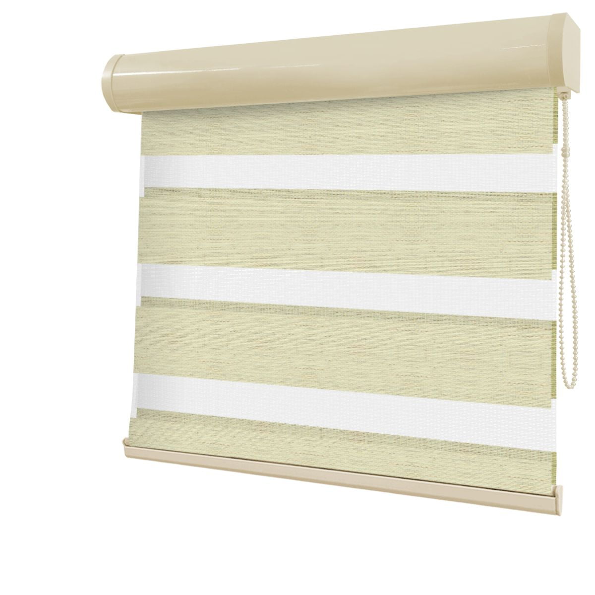 Cortina Rolô Double Vision Bege Tecido Semi Blackout Coleção Wide Cor Bege Mescla