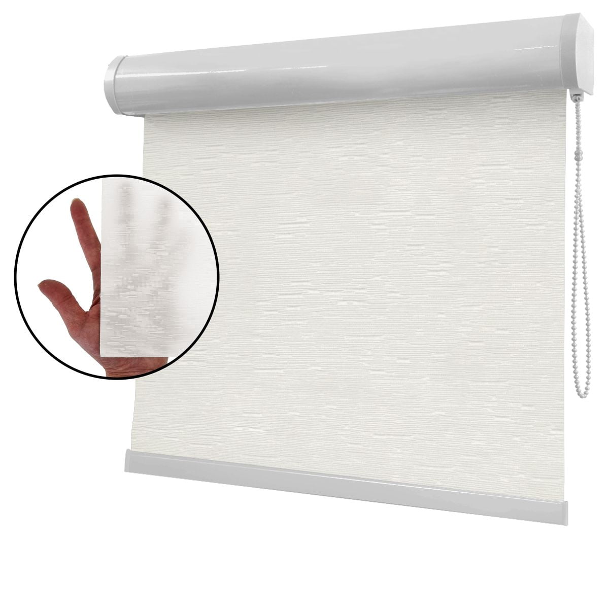 Cortina Rolô Off White Tecido Translúcido Coleção Tohu Cor Ivory