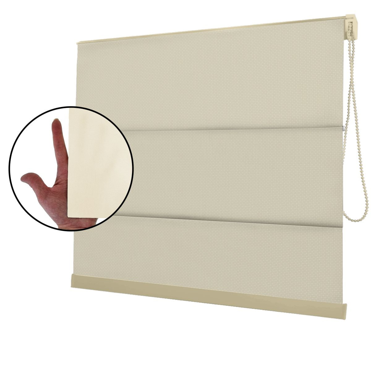 Cortina Romana Bege Tecido Tela Solar Coleção Screen 1% Cor Beige