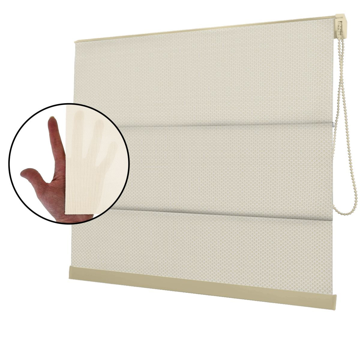 Cortina Romana Bege Tecido Tela Solar Coleção Screen 5% Cor Beige