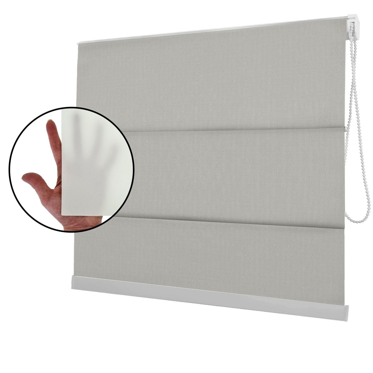 Cortina Romana Bege Tecido Translúcido Coleção Denver Cor Cream