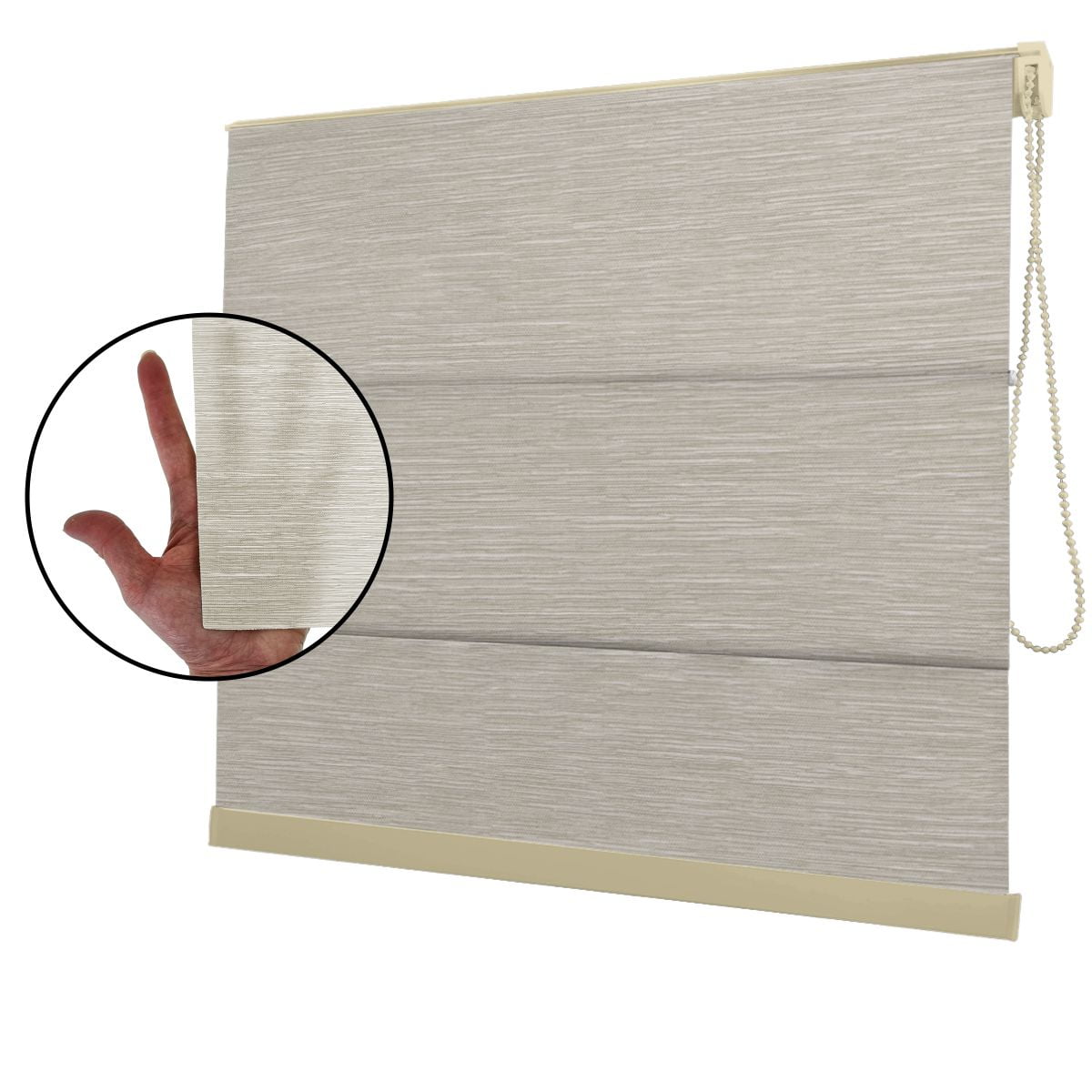 Cortina Romana Bege Tecido Translúcido Coleção Nápoles Cor Beige