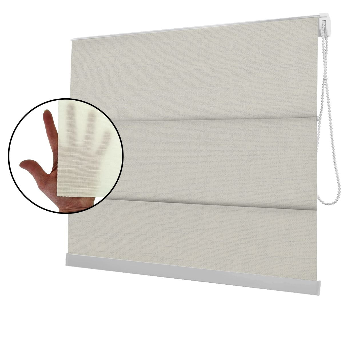 Cortina Romana Bege Tecido Translúcido Coleção Picasso Cor Cream