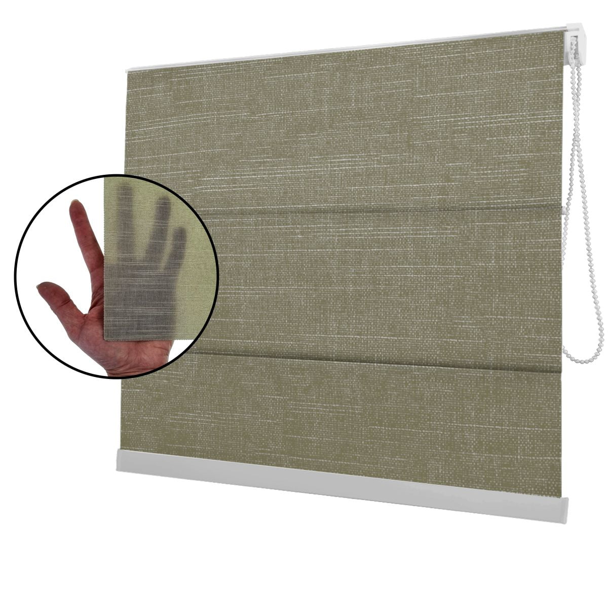 Cortina Romana Bege Tecido Translúcido Coleção Picasso Cor Gold