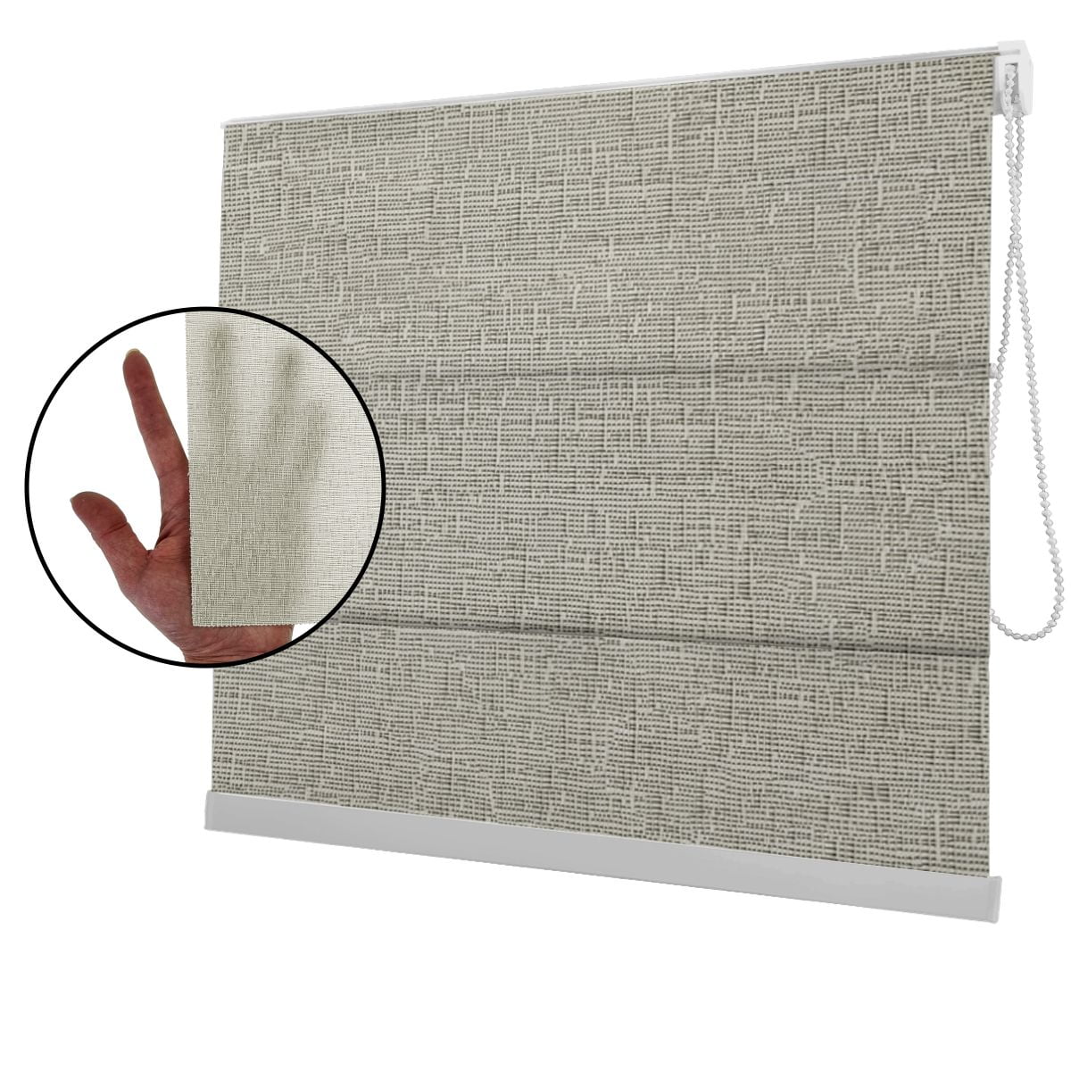 Cortina Romana Bege Tecido Translúcido Coleção TJ5661 Cor Sand