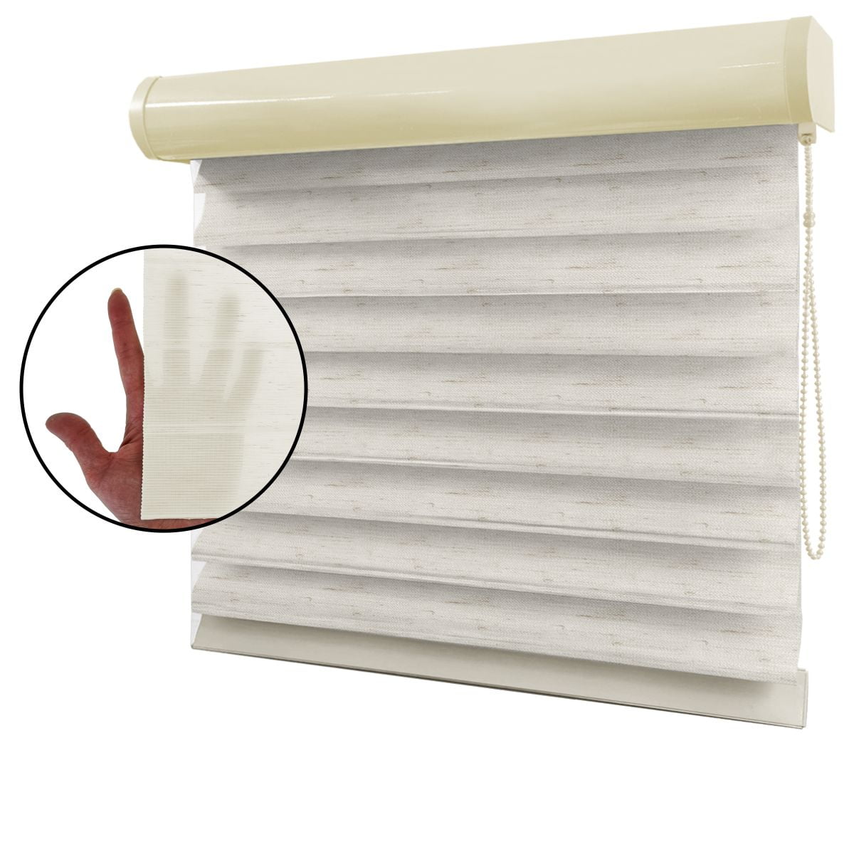 Cortina Shagrilá Bege Tecido Translúcido Cor Mescla