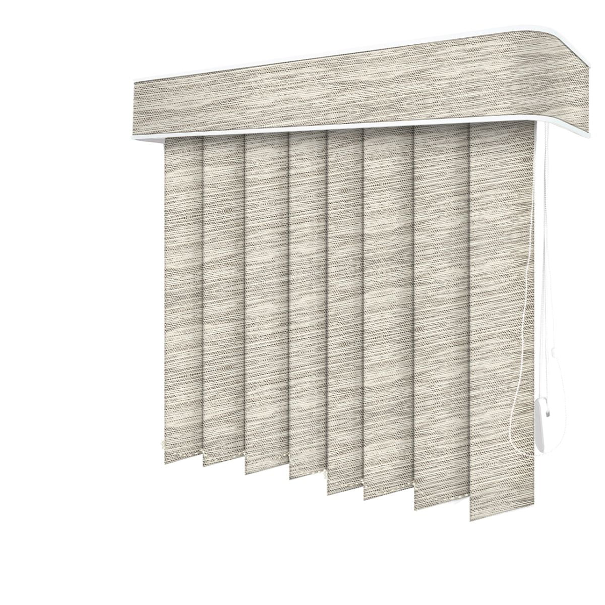 Persiana Vertical Bege Tecido Blackout Coleção Papyrus Cor Almendra