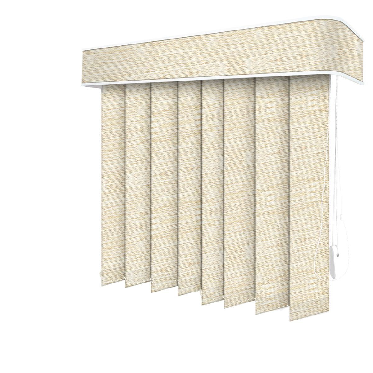 Persiana Vertical Bege Tecido Blackout Coleção Papyrus Cor Avellana