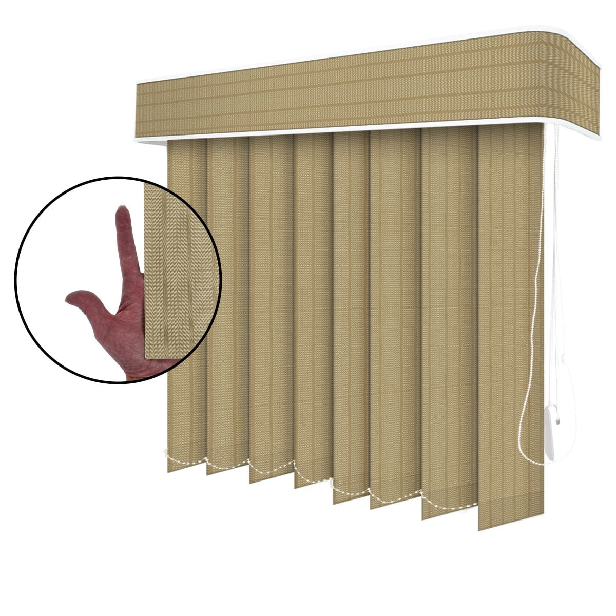 Persiana Vertical Bege Tecido Translúcido Coleção Croácia Cor Natural
