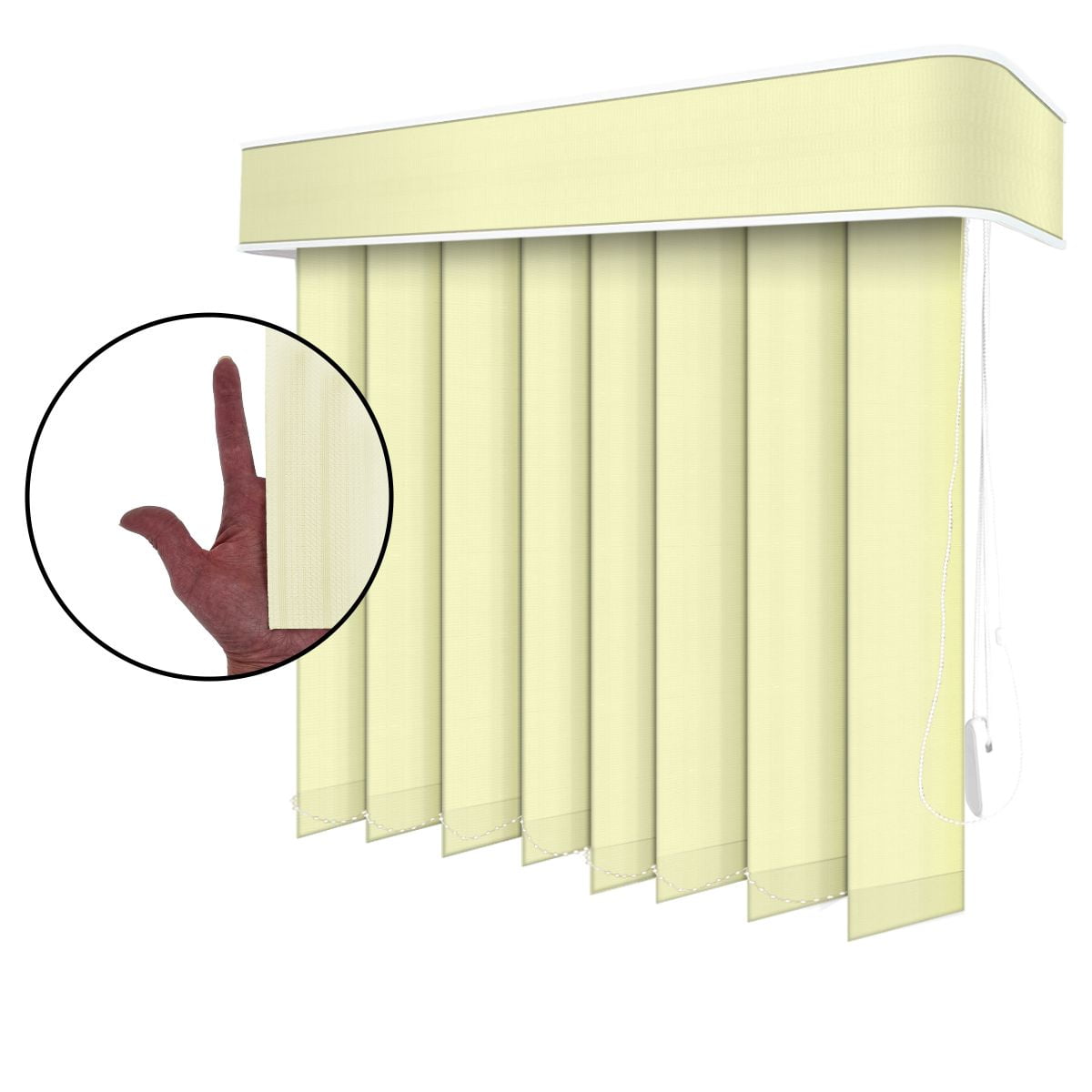 Persiana Vertical Bege Tecido Translúcido Coleção Croácia Cor Palha