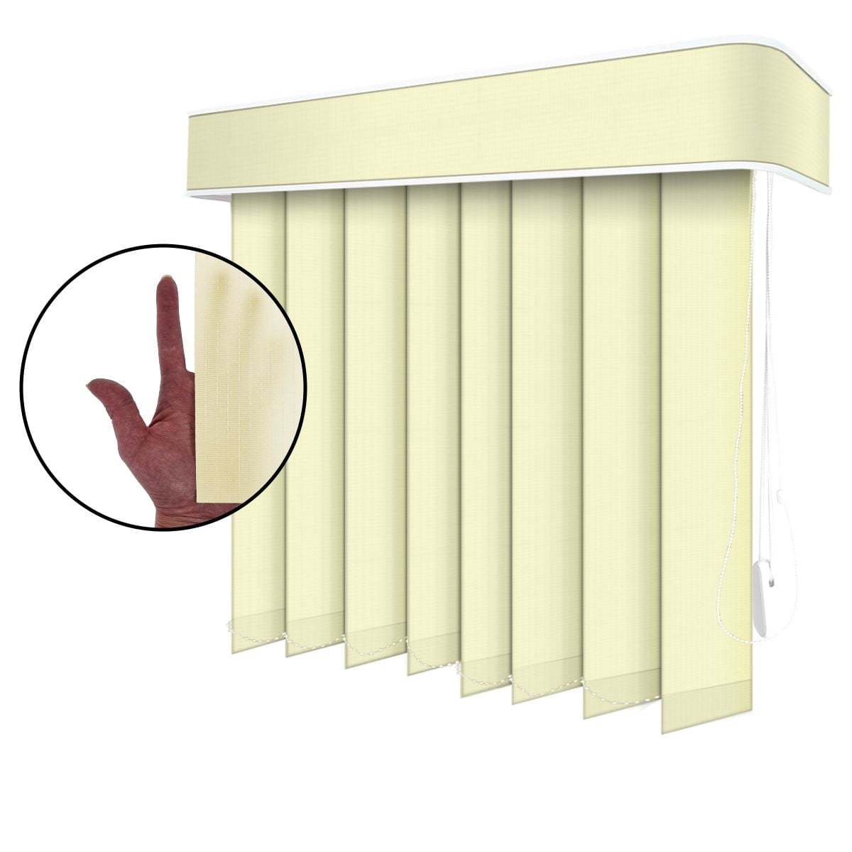 Persiana Vertical Bege Tecido Translúcido Coleção Londres Cor Palha