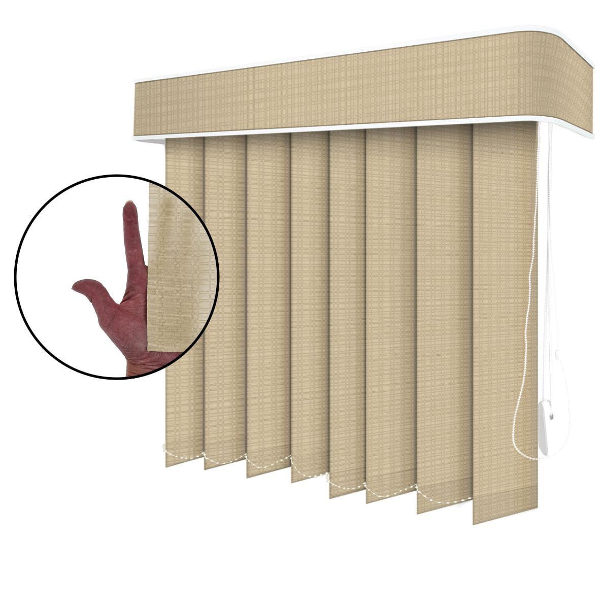 Persiana Vertical Bege Tecido Translúcido Coleção Lumiere Cor Beige