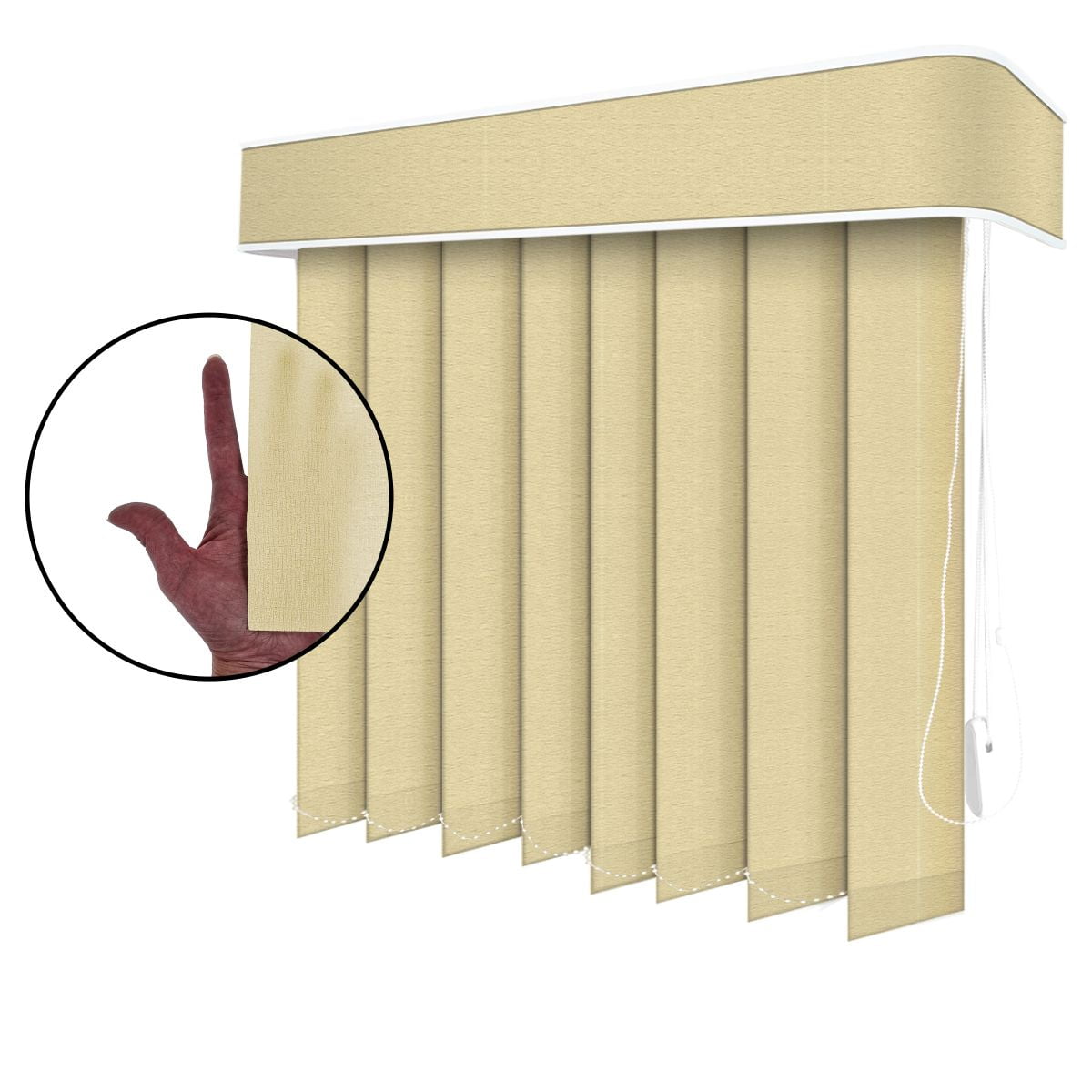 Persiana Vertical Bege Tecido Translúcido Coleção Pandora Cor Beige