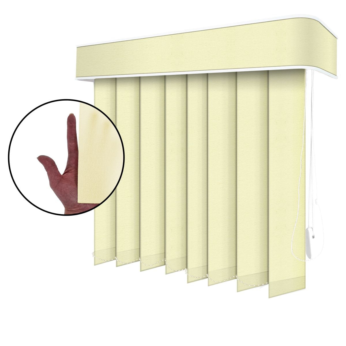 Persiana Vertical Bege Tecido Translúcido Coleção Pandora Cor Palha