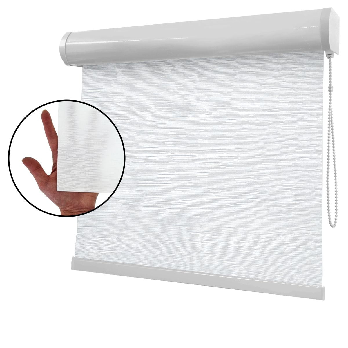 Cortina Rolô Branca Tecido Translúcido Coleção Tohu Cor White