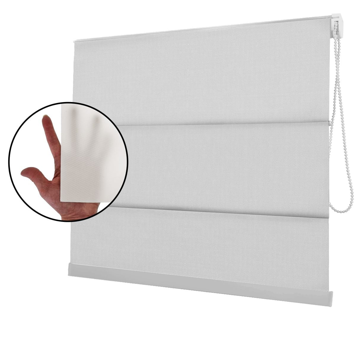 Cortina Romana Branca Tecido Translúcido Coleção Denver Cor White