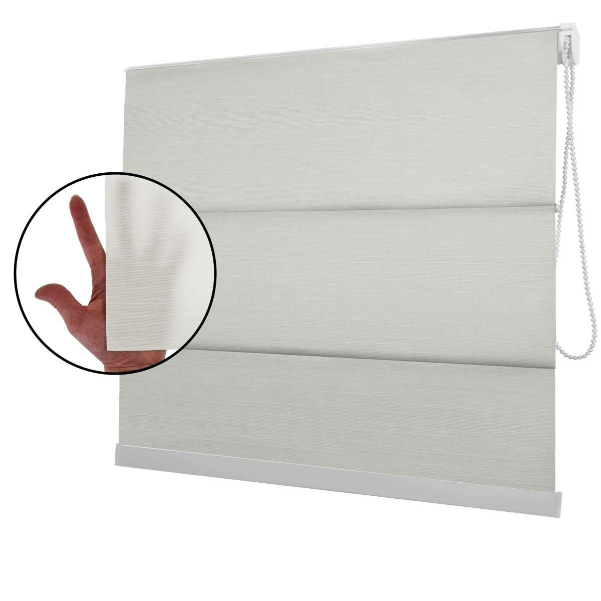 Cortina Romana Branca Tecido Translúcido Coleção Nápoles Cor White