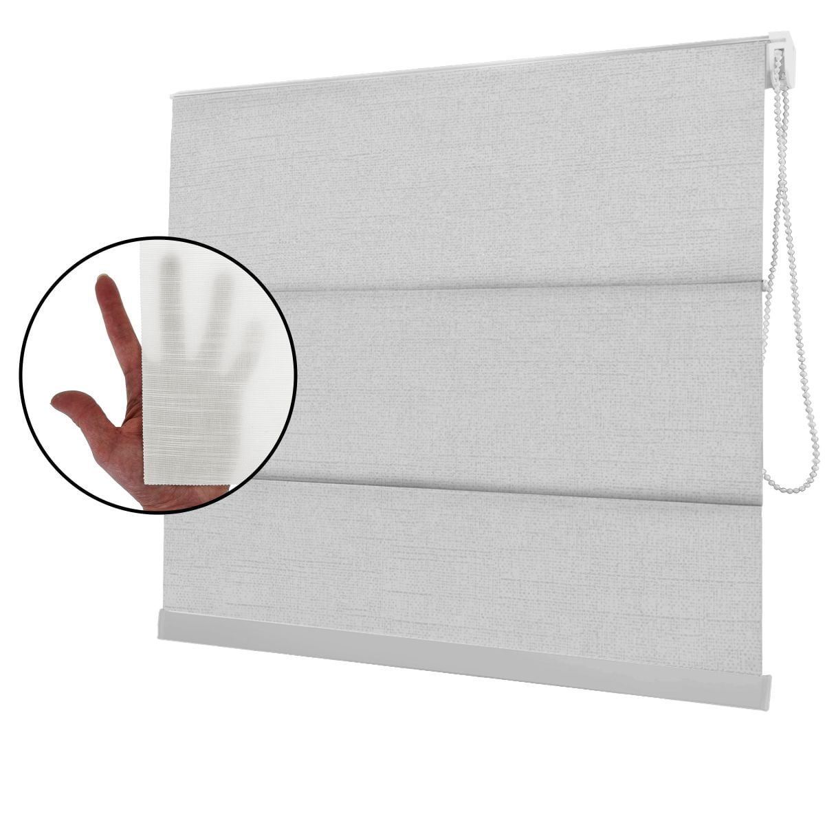 Cortina Romana Branca Tecido Translúcido Coleção Picasso Cor White