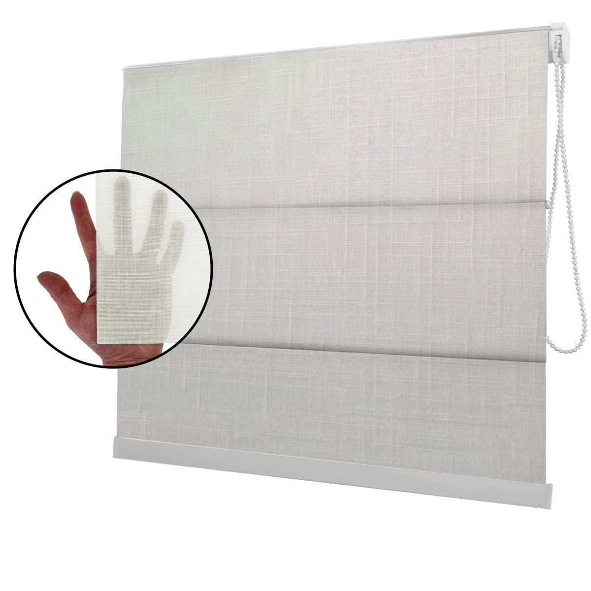 Cortina Romana Off White Tecido Translúcido Coleção Rimini Cor Off White