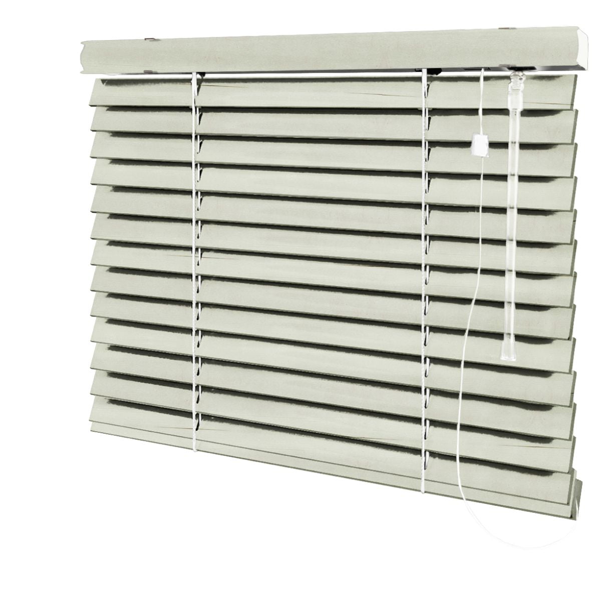 Persiana Horizontal Madeira Branca Coleção Bamboo 50mm Cor White