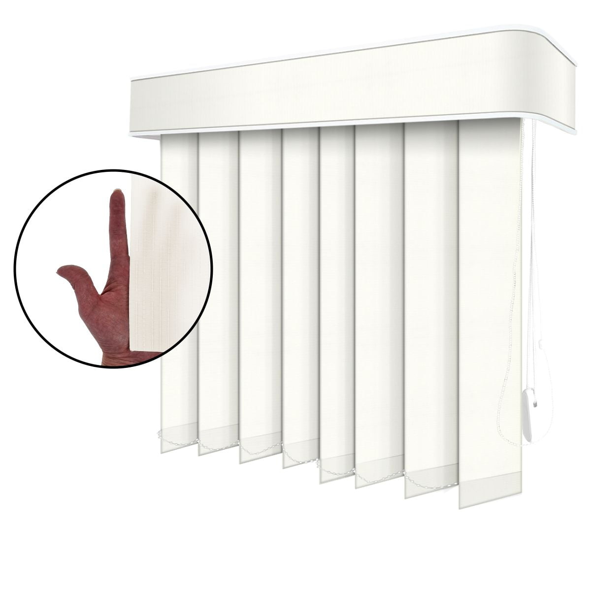 Persiana Vertical Branca Tecido Translúcido Coleção Londres Cor Branco