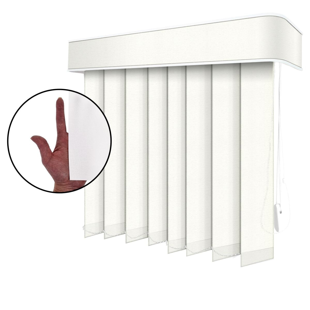 Persiana Vertical Branca Tecido Translúcido Coleção Pandora Cor Branco