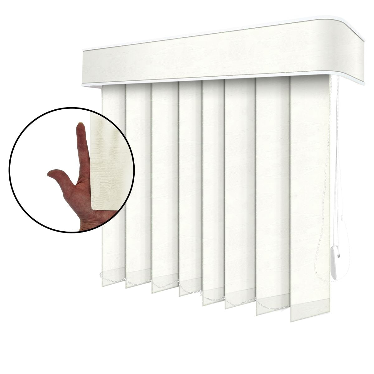 Persiana Vertical Branca Tecido Translúcido Coleção Vitral Cor Branco