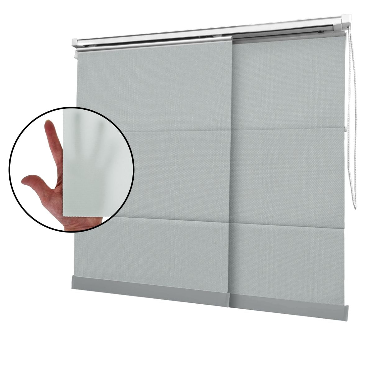 Cortina Painel Cinza Tecido Translúcido Coleção Denver Cor Grey