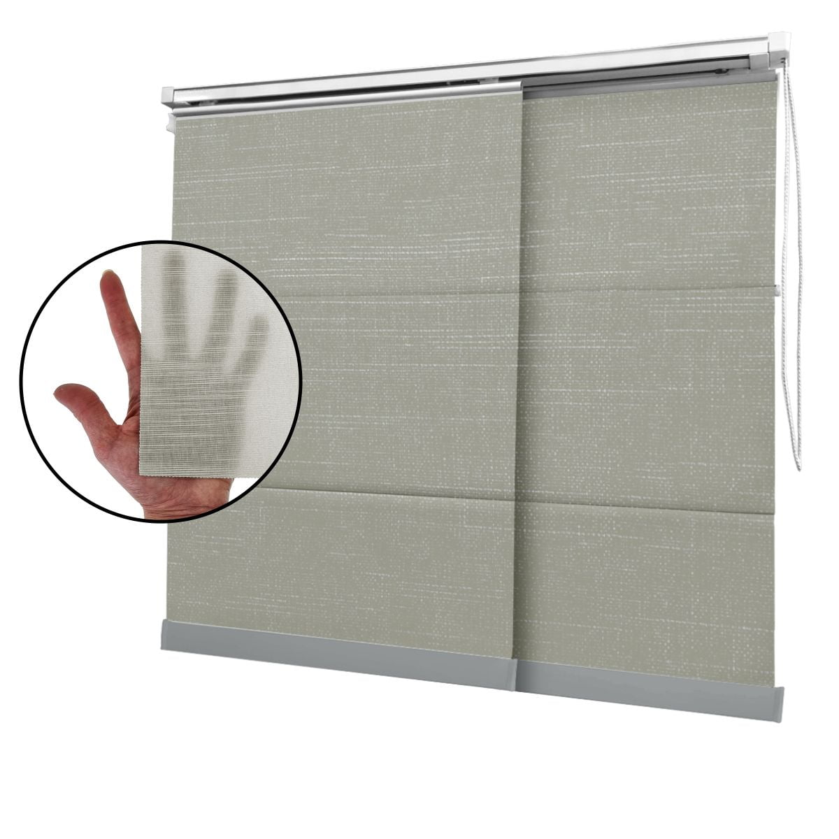 Cortina Painel Cinza Tecido Translúcido Coleção Picasso Cor Grey