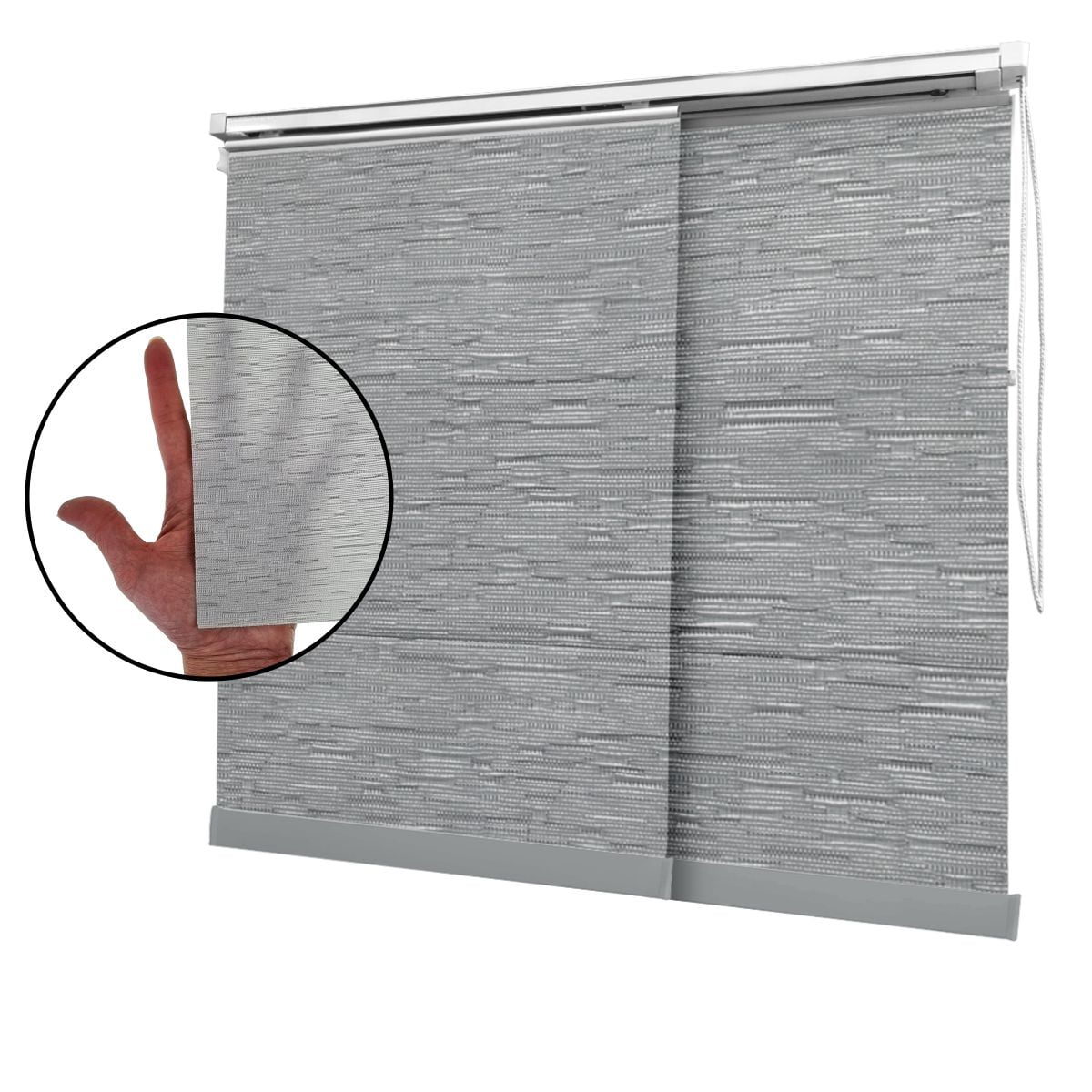 Cortina Painel Cinza Tecido Translúcido Coleção Tohu Cor Silver