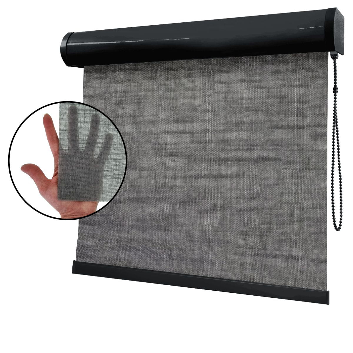 Cortina Rolô Cinza Tecido Translúcido Coleção Rimini Cor Dark Grey