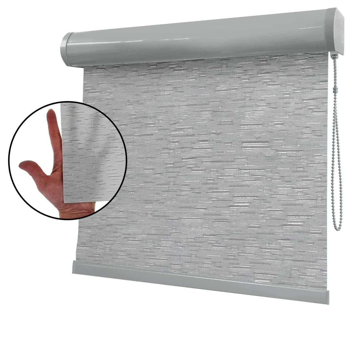 Cortina Rolô Cinza Tecido Translúcido Coleção Tohu Cor Silver