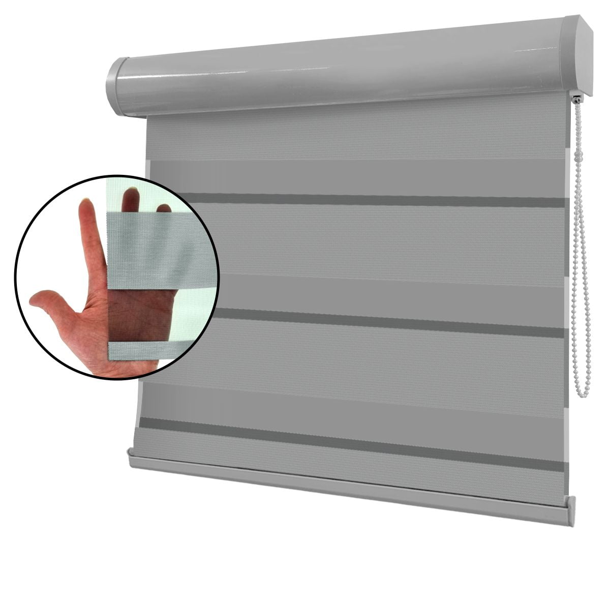 Cortina Rolô Double Vision Cinza Tecido Translúcido Coleção Dynasty Cor Grey