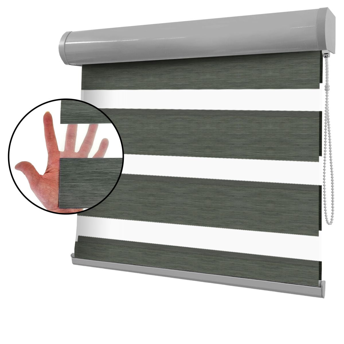 Cortina Rolô Double Vision Cinza Tecido Translúcido Coleção Soft Cor Grafite