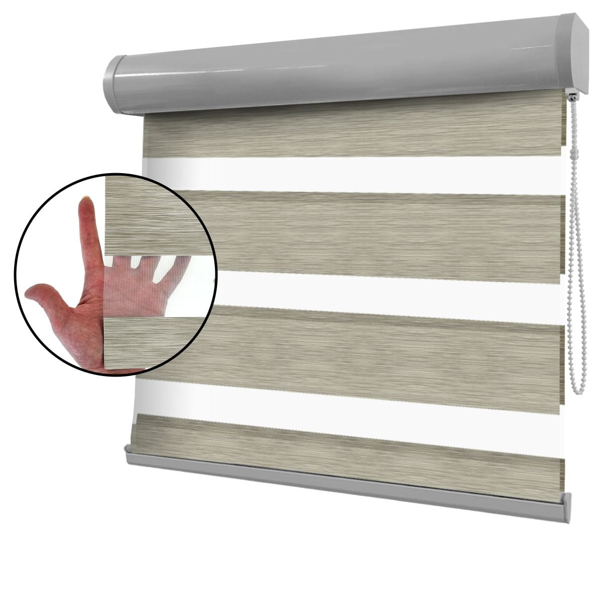 Cortina Rolô Double Vision Cinza Tecido Translúcido Coleção Soft Cor Silver